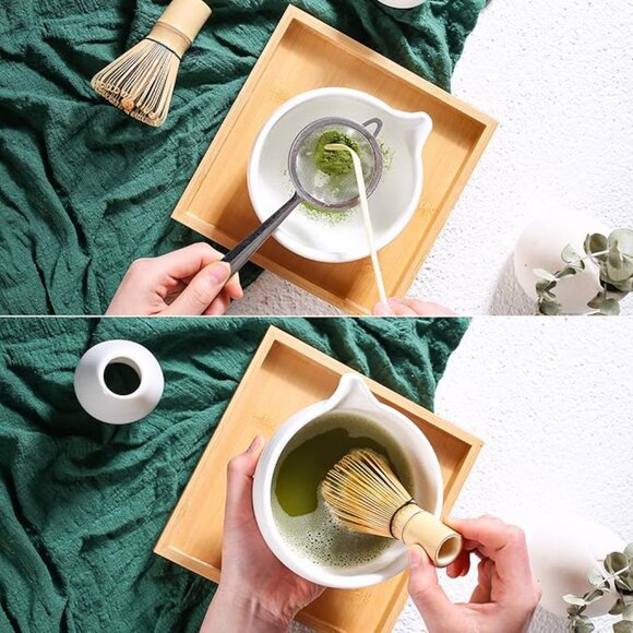 ZENRC Ceremony Matcha Kit 7 Piece Traditional Bamboo Accessories in Pink New - Picture 5 of 6